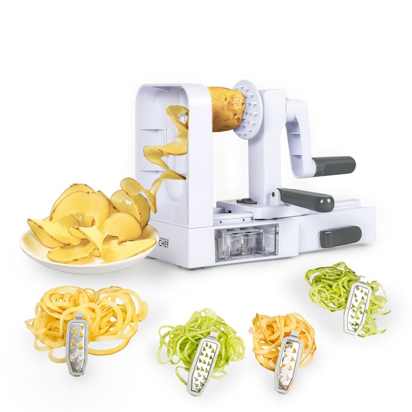 Commercial Chef Vegetable Spiralizer Zucchini Zoodle Noodles Maker Set with Four Blades CH1532 - main